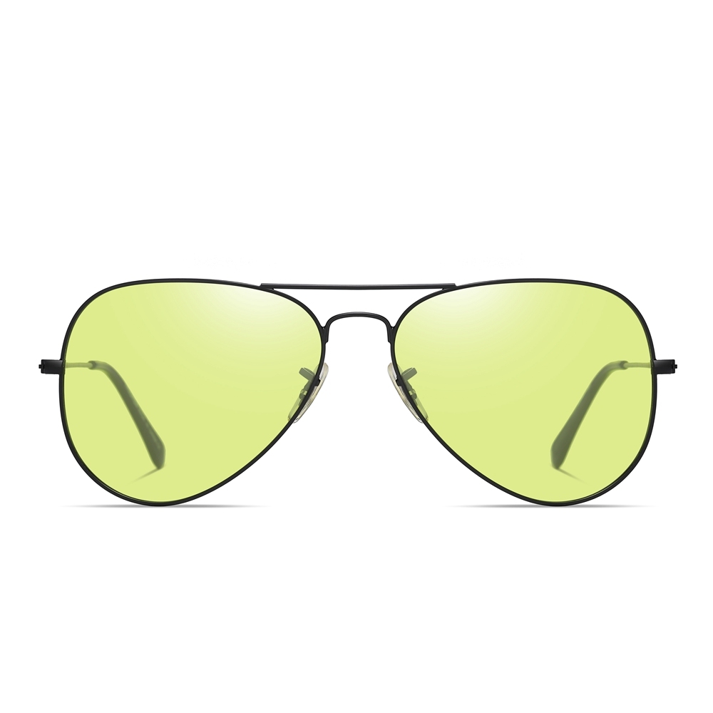 Ready Made Unisex Aviator Metal Photochromic Driving Sunglasses for Day and Night Vision Glasses with UV Color Changing Lenses Wholesale