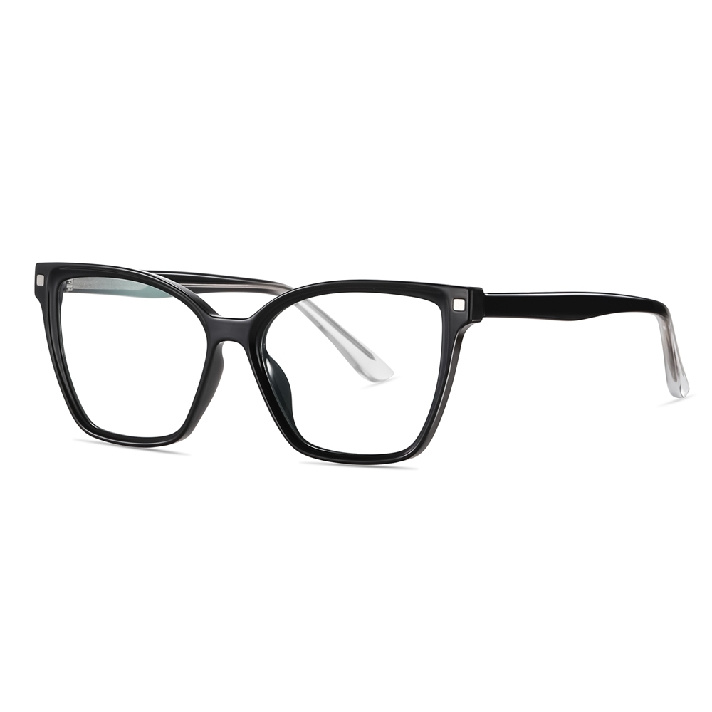 Bulk Order Detachable Two in One Eyewear Set for Women's Cat Eye Prescription Glasses Frames with Magnetic Clip on Sunglasses Supplier China