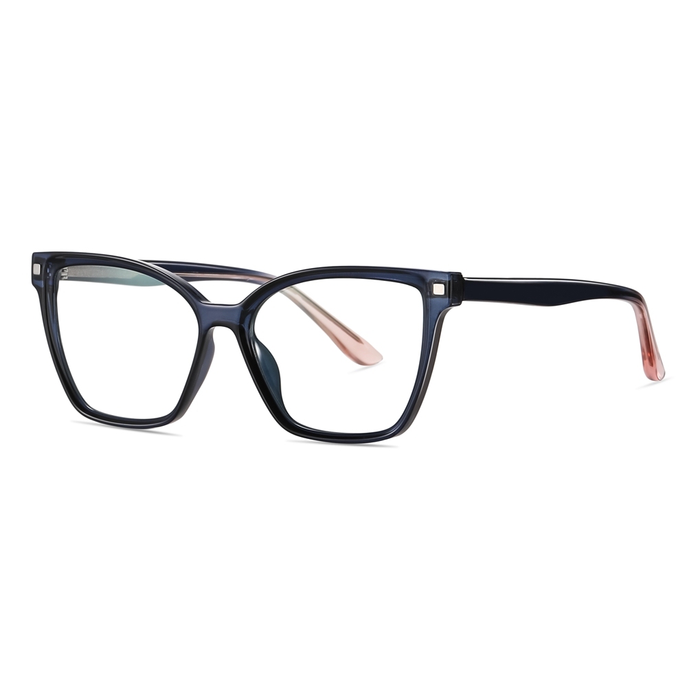 Bulk Order Detachable Two in One Eyewear Set for Women's Cat Eye Prescription Glasses Frames with Magnetic Clip on Sunglasses Supplier China