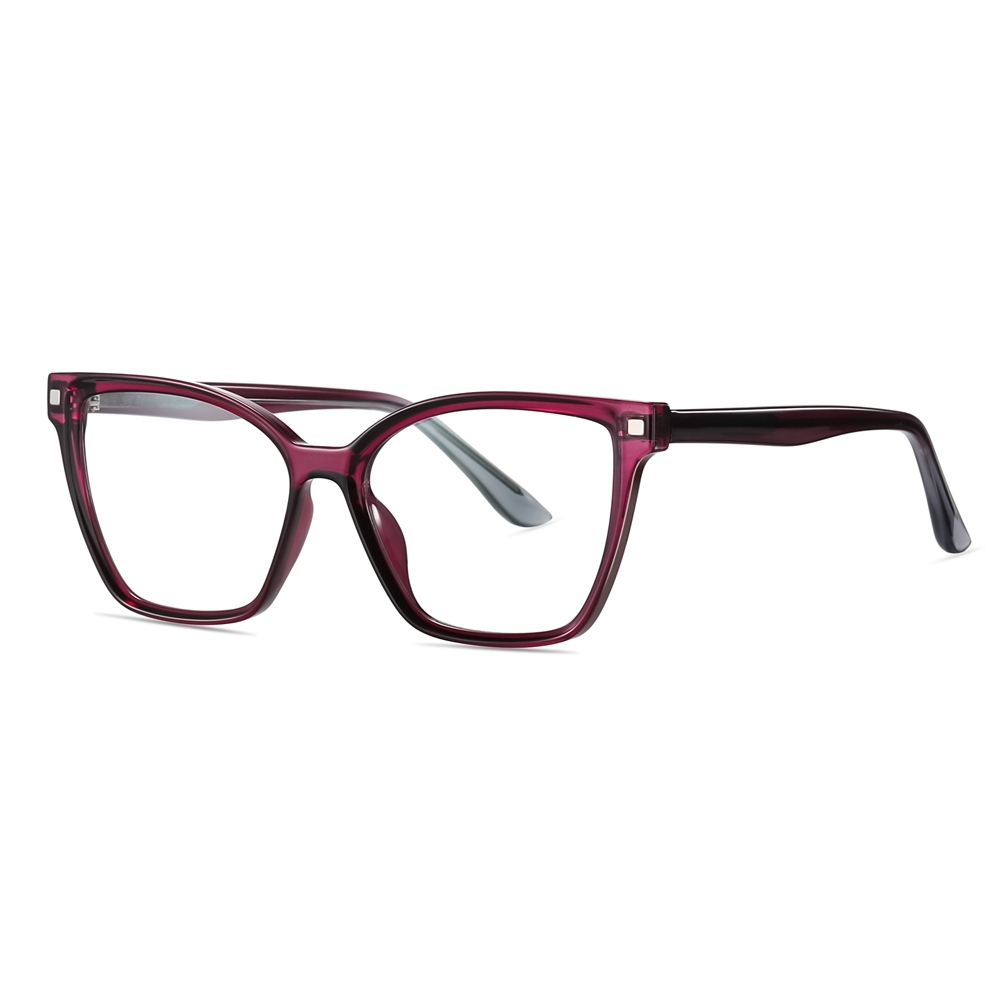 Bulk Order Detachable Two in One Eyewear Set for Women's Cat Eye Prescription Glasses Frames with Magnetic Clip on Sunglasses Supplier China