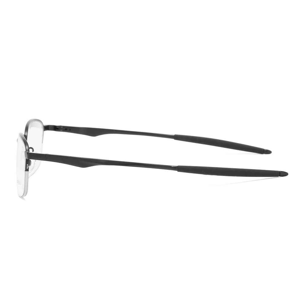 Bulk Order Slightly Rounded Rectangle Glasses with Straight Temples Half-rim Prescription Eyeglasses Sporty Metal Optical Frames Factory China
