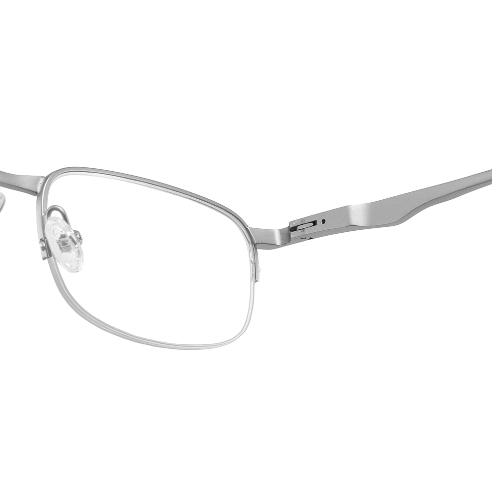 Bulk Order Slightly Rounded Rectangle Glasses with Straight Temples Half-rim Prescription Eyeglasses Sporty Metal Optical Frames Factory China