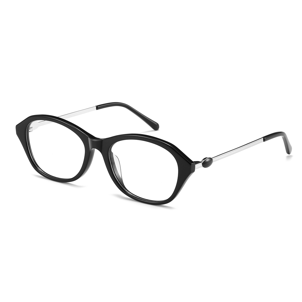 Wholesale Butterfly Cat-Eye Acetate Optical Frames with Metal Temples Premium Combination Eyeglasses for Women Custom Eyewear Manufacturer China