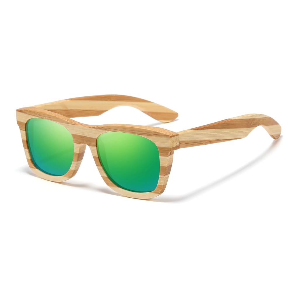 Custom Eco Friendly Handcrafted Zebra Bamboo Sunglasses for Men & Women UV400 Polarized Mirror Lens Natural Material Wayfarer Shades Wholesale