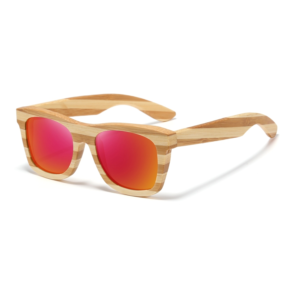 Custom Eco Friendly Handcrafted Zebra Bamboo Sunglasses for Men & Women UV400 Polarized Mirror Lens Natural Material Wayfarer Shades Wholesale
