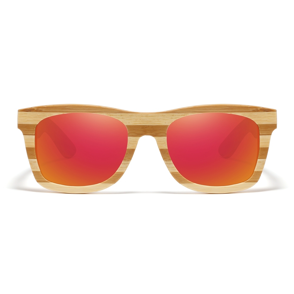Custom Eco Friendly Handcrafted Zebra Bamboo Sunglasses for Men & Women UV400 Polarized Mirror Lens Natural Material Wayfarer Shades Wholesale