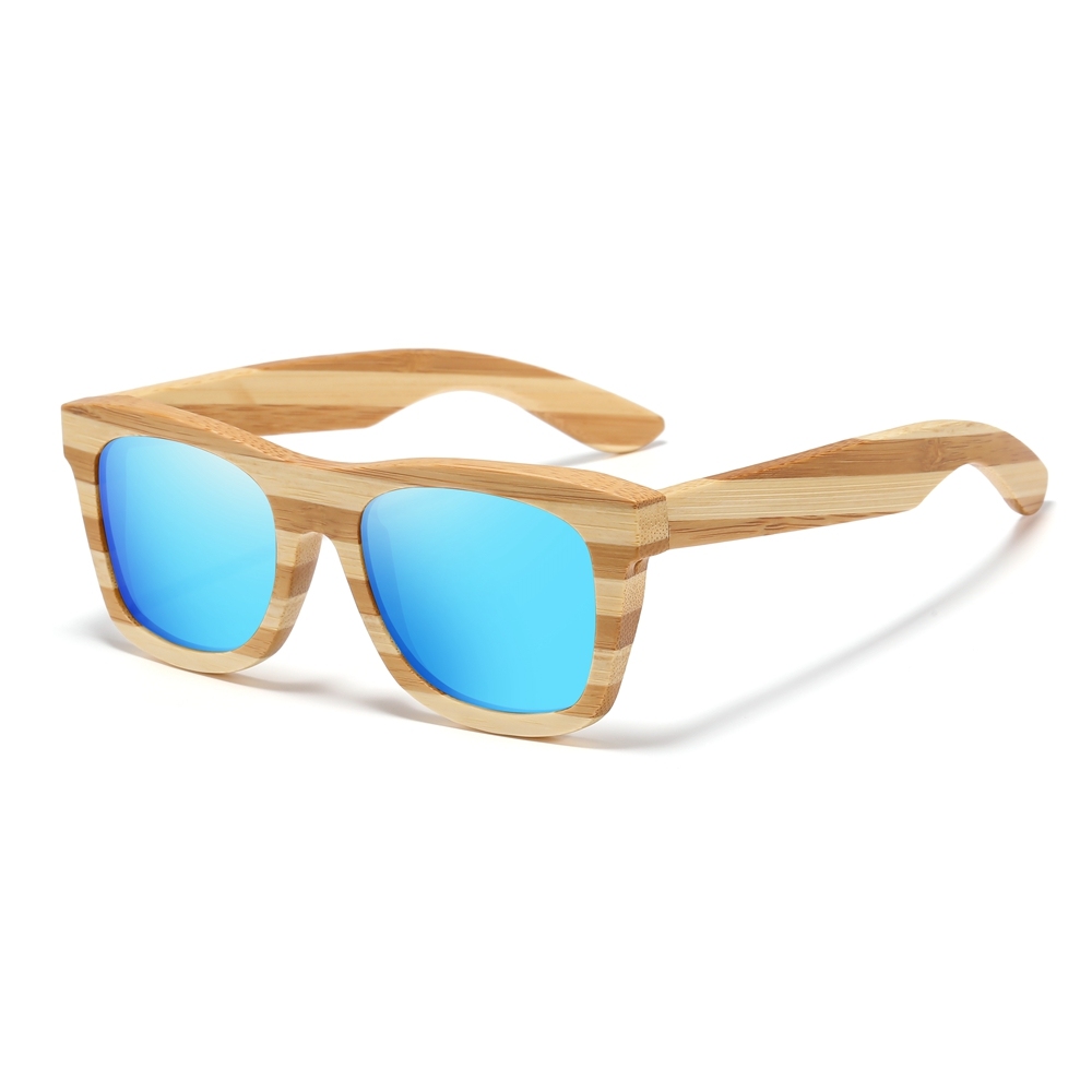 Custom Eco Friendly Handcrafted Zebra Bamboo Sunglasses for Men & Women UV400 Polarized Mirror Lens Natural Material Wayfarer Shades Wholesale