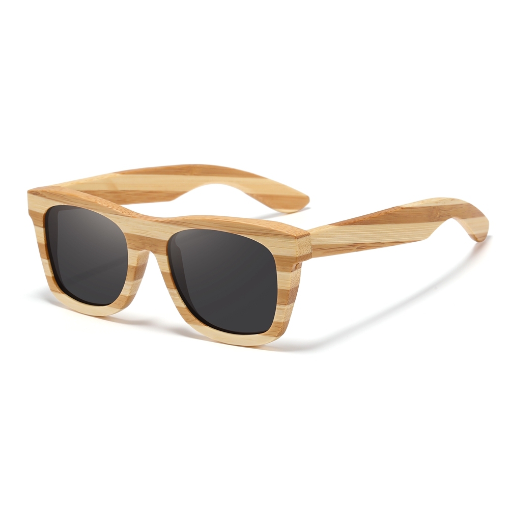 Custom Eco Friendly Handcrafted Zebra Bamboo Sunglasses for Men & Women UV400 Polarized Mirror Lens Natural Material Wayfarer Shades Wholesale