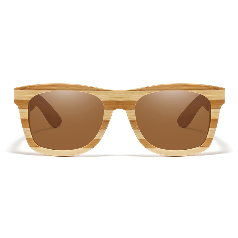 Custom Eco Friendly Handcrafted Zebra Bamboo Sunglasses for Men & Women UV400 Polarized Mirror Lens Natural Material Wayfarer Shades Wholesale