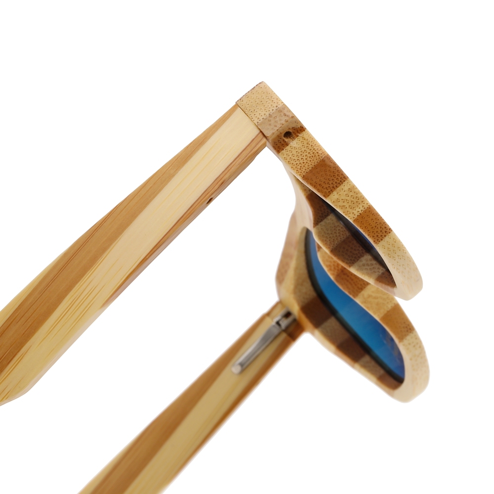 Custom Eco Friendly Handcrafted Zebra Bamboo Sunglasses for Men & Women UV400 Polarized Mirror Lens Natural Material Wayfarer Shades Wholesale