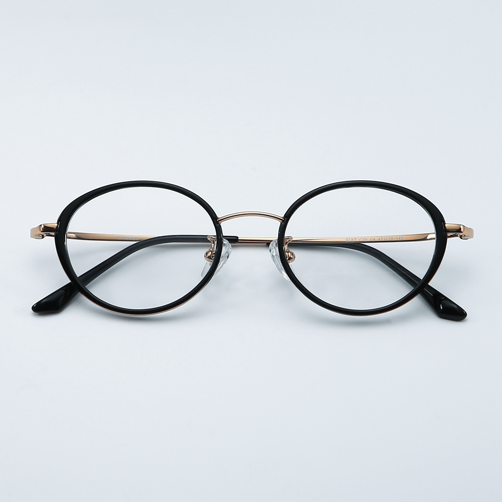 Wholesale Men's Retro Oval Windsor Rim Eyeglasses with Inner Ring β-Titanium Prescription Glasses for Women Premium Optical Frames Manufacturer