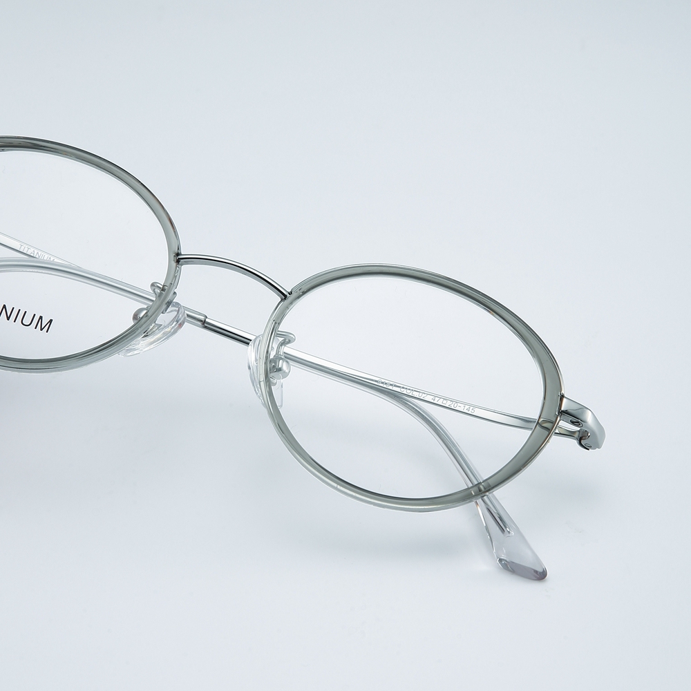 Wholesale Men's Retro Oval Windsor Rim Eyeglasses with Inner Ring β-Titanium Prescription Glasses for Women Premium Optical Frames Manufacturer