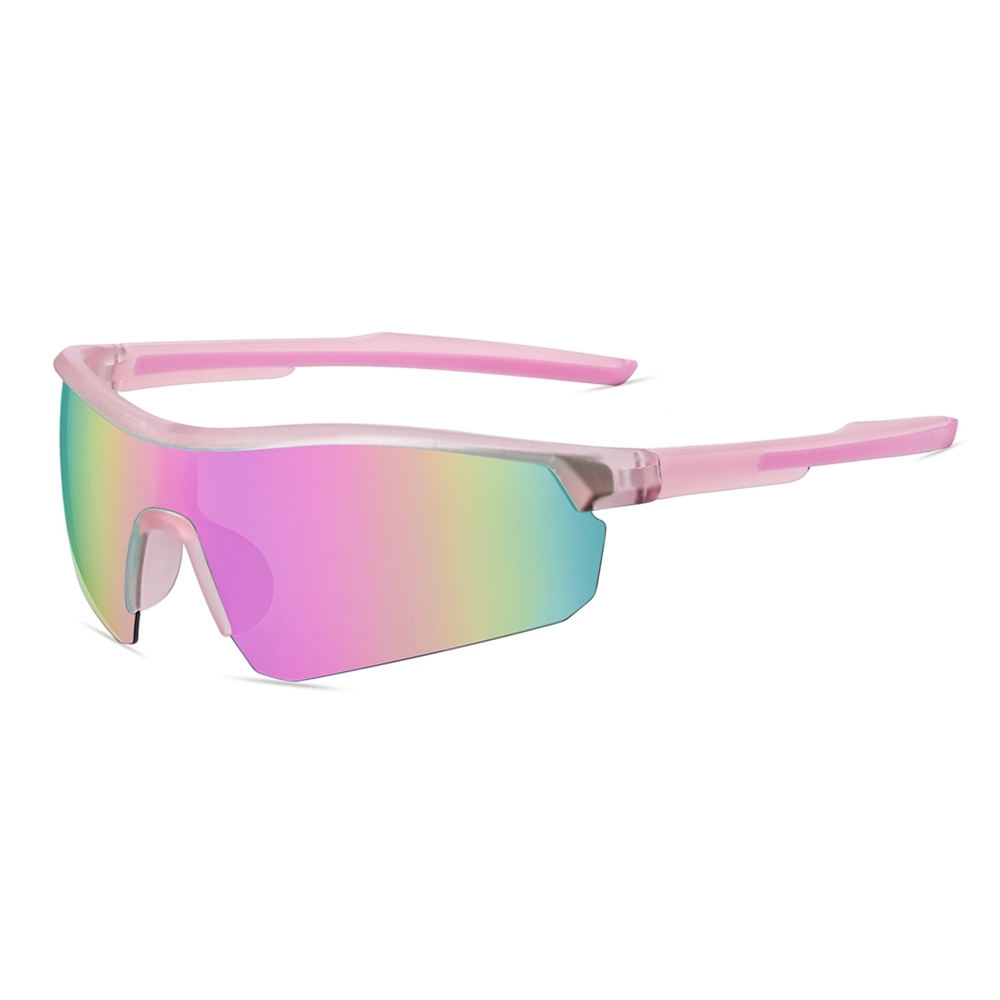 Custom Kids TR90 Semi Rimless Sports Wrap Sunglasses for Boys & Girls Vibrant Colors One Piece UV400 Polarized Running Glasses Manufacturer China