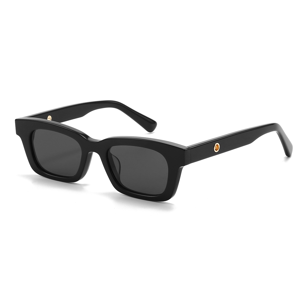 Ladies Bold Thick Rectangular Sunglasses with Gold Metal Accents GM Jennie Glossy Black Retro Shades for Men Designer Acetate Eyewear Supplier