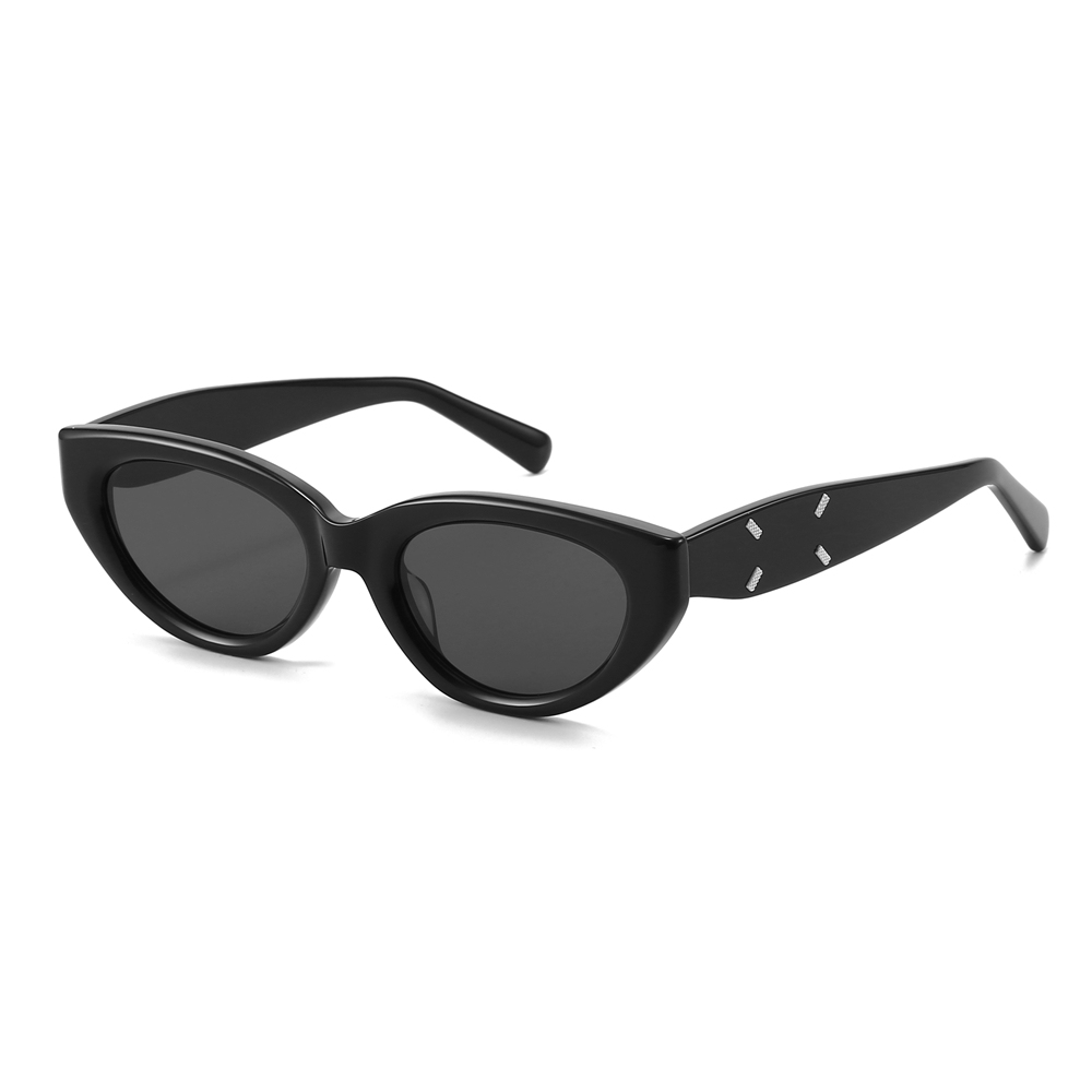 Wholesale High-Fashion Elegance Winged Sunglasses Men's Modern Cat Eye Shades for Ladies Premium Cellulose Acetate Eyewear Manufacturer China