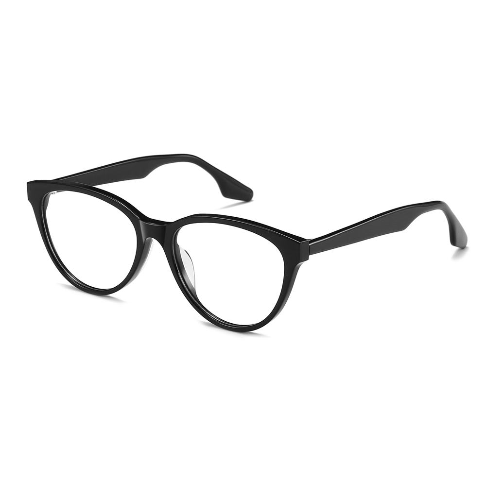 Wholesale Premium Horn-Rimmed Cat-Eye Glasses for Women Blue Light Blocking Eyeglasses Handcrafted Acetate Optical Frame Manufacturer in China