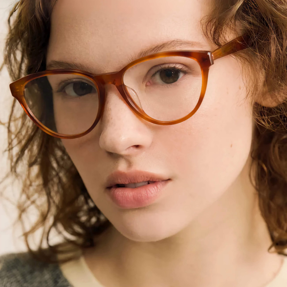 Wholesale Premium Horn-Rimmed Cat-Eye Glasses for Women Blue Light Blocking Eyeglasses Handcrafted Acetate Optical Frame Manufacturer in China