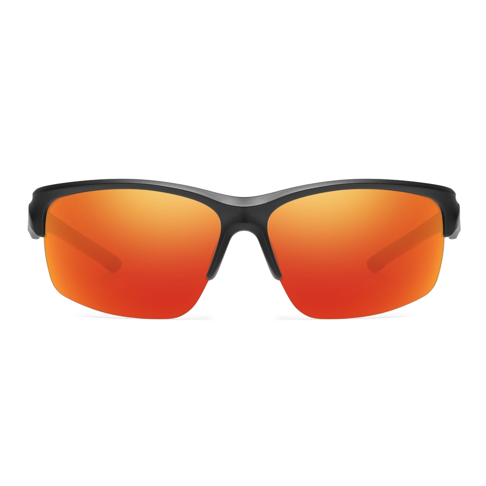 Wholesale Half Frame Polarized Sports Sunglasses for Athletes & Outdoor Enthusiasts Aerodynamic Wrap-Around Running Glasses Manufacturer China