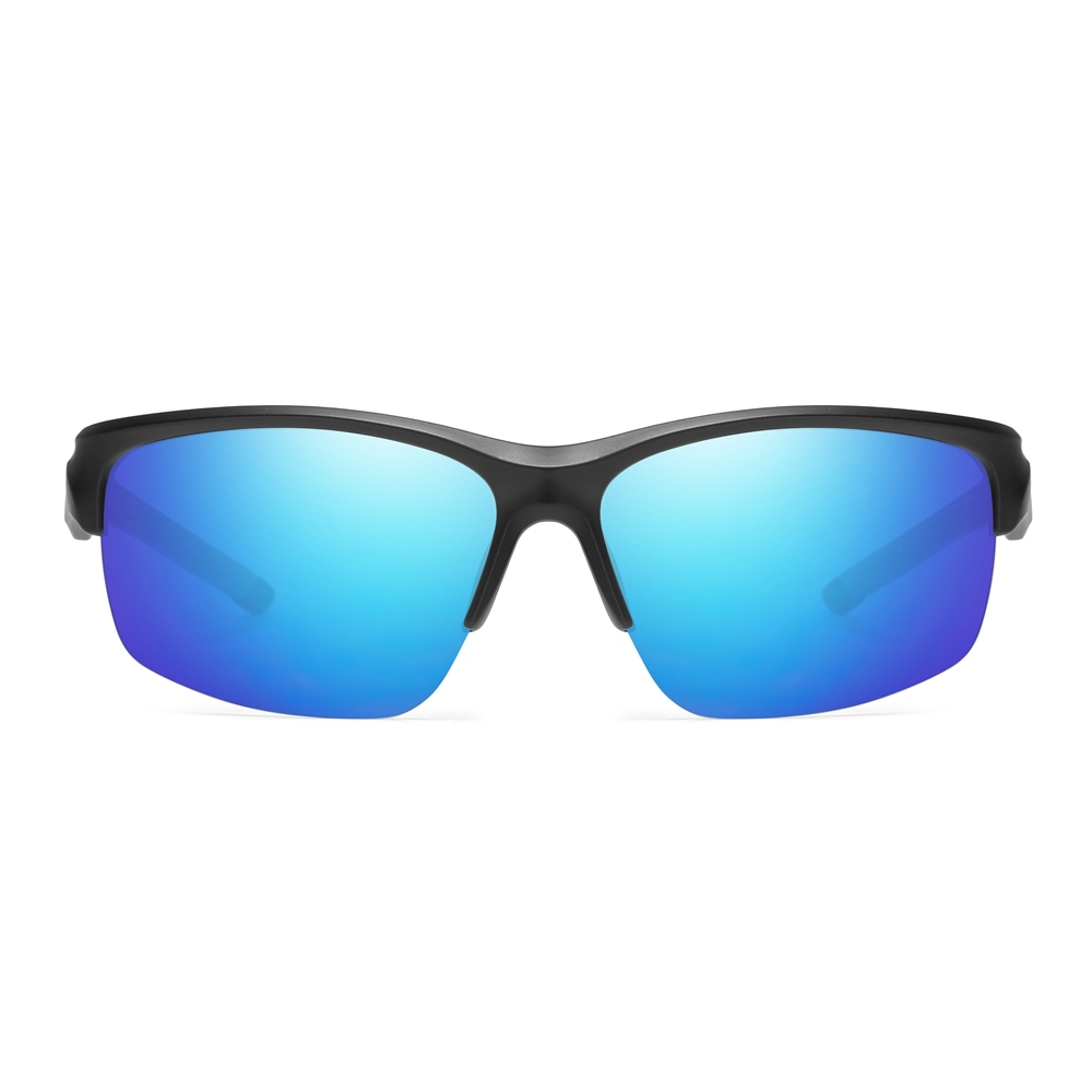Wholesale Half Frame Polarized Sports Sunglasses for Athletes & Outdoor Enthusiasts Aerodynamic Wrap-Around Running Glasses Manufacturer China