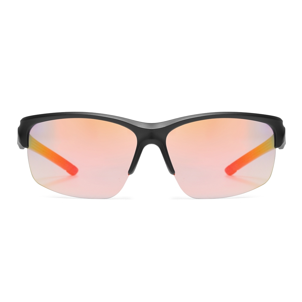 Wholesale Half Frame Polarized Sports Sunglasses for Athletes & Outdoor Enthusiasts Aerodynamic Wrap-Around Running Glasses Manufacturer China