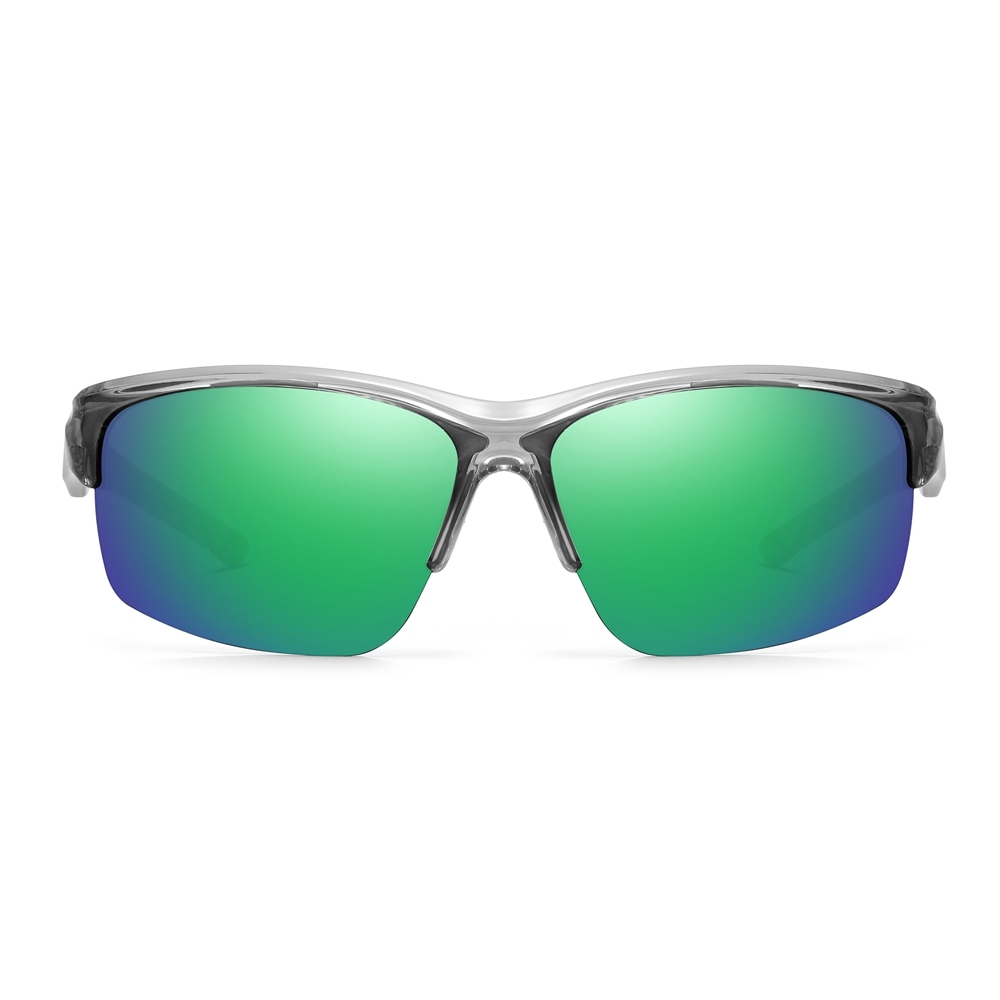 Wholesale Half Frame Polarized Sports Sunglasses for Athletes & Outdoor Enthusiasts Aerodynamic Wrap-Around Running Glasses Manufacturer China