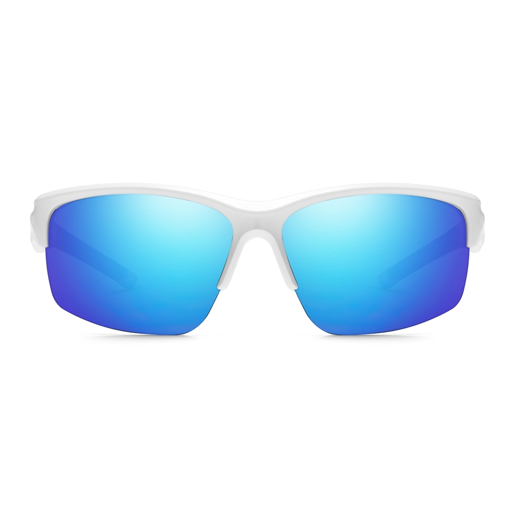 Wholesale Half Frame Polarized Sports Sunglasses for Athletes & Outdoor Enthusiasts Aerodynamic Wrap-Around Running Glasses Manufacturer China