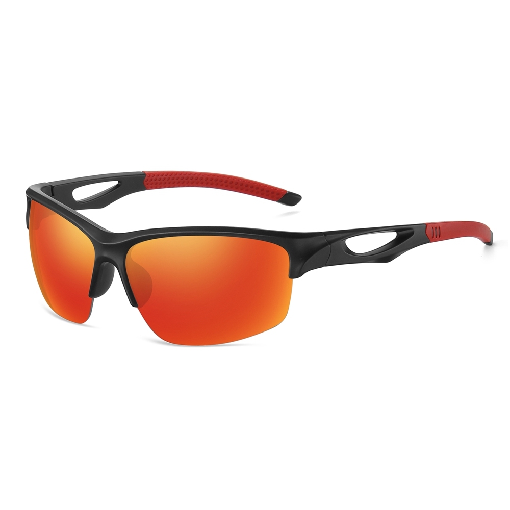 Wholesale Half Frame Polarized Sports Sunglasses for Athletes & Outdoor Enthusiasts Aerodynamic Wrap-Around Running Glasses Manufacturer China