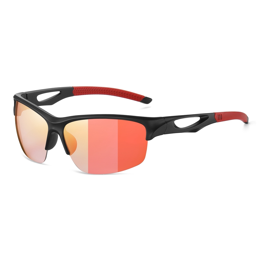 Wholesale Half Frame Polarized Sports Sunglasses for Athletes & Outdoor Enthusiasts Aerodynamic Wrap-Around Running Glasses Manufacturer China