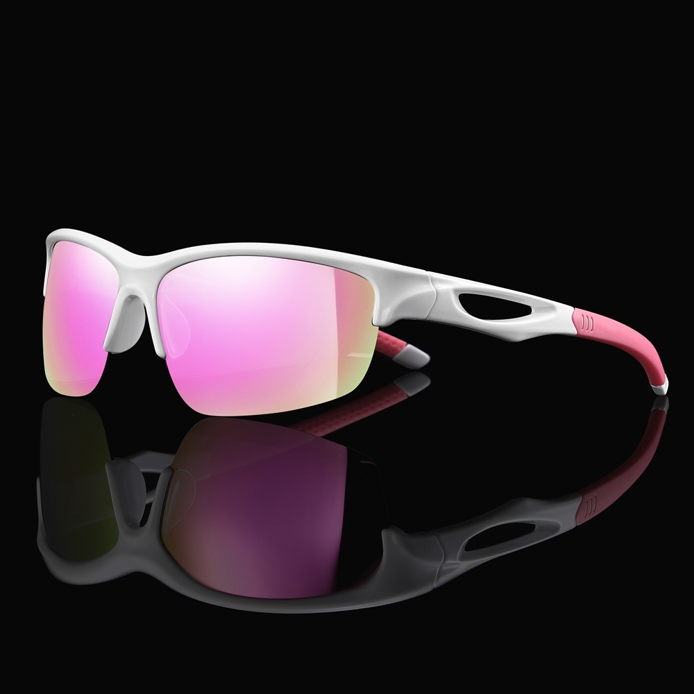 Wholesale Half Frame Polarized Sports Sunglasses for Athletes & Outdoor Enthusiasts Aerodynamic Wrap-Around Running Glasses Manufacturer China