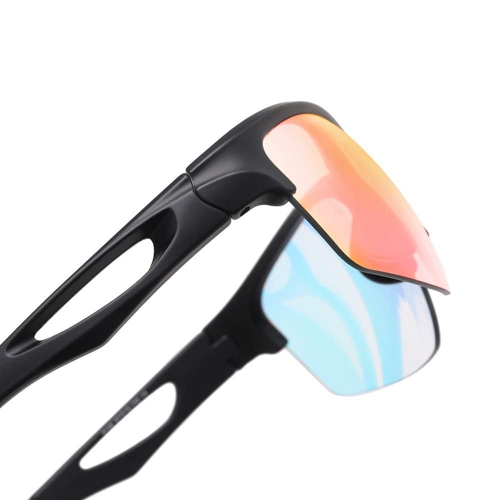 Wholesale Half Frame Polarized Sports Sunglasses for Athletes & Outdoor Enthusiasts Aerodynamic Wrap-Around Running Glasses Manufacturer China