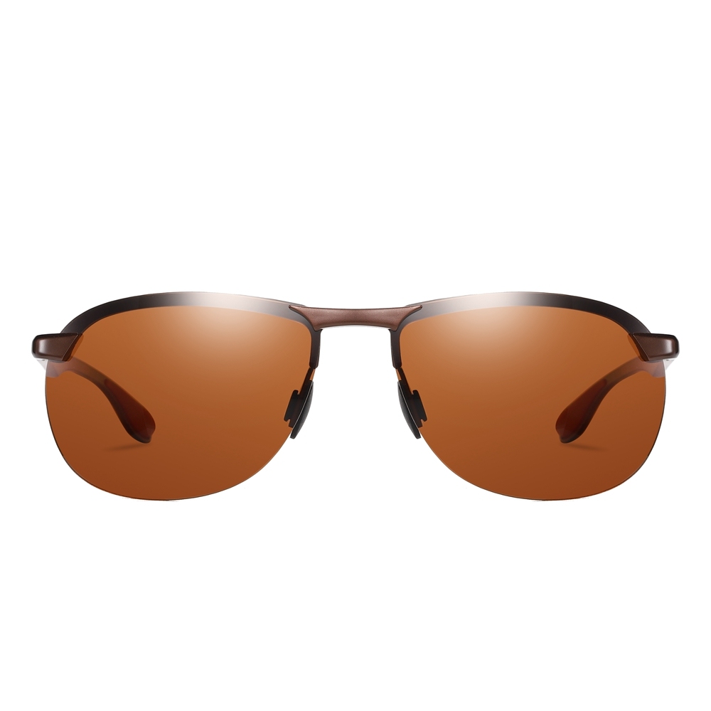 Custom Semi-Rimless Sport Sunglasses with Aluminum Temples for High-Performance Outdoor Activities Polarized Fishing Glasses Manufacturer China