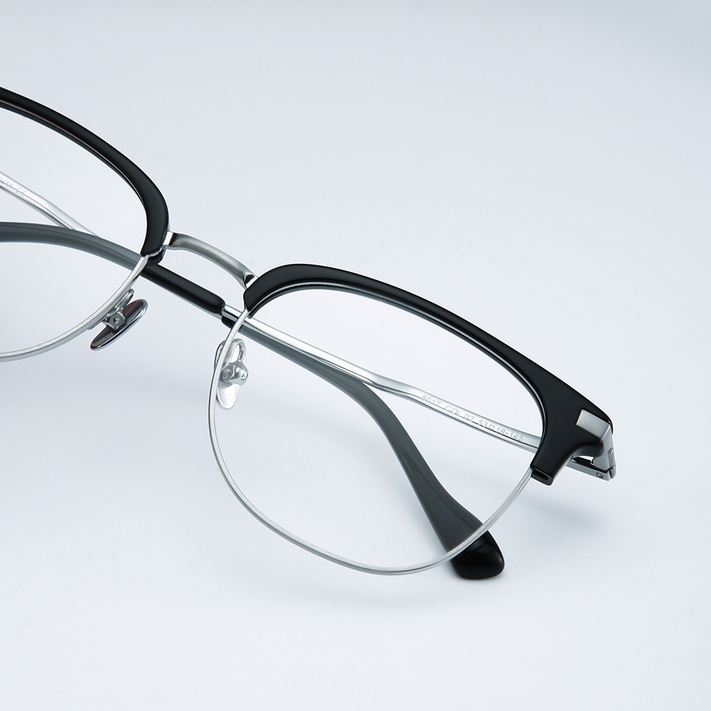 Custom Pure Titanium Square Browline Optical Frames for Men Retro Blue Light Filter Glasses Business Professional Eyeglasses Wholesale Supplier