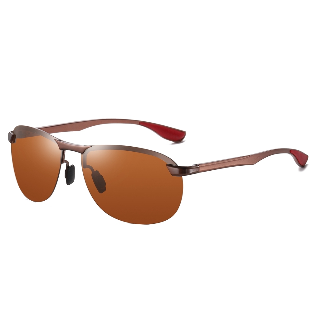 Custom Semi-Rimless Sport Sunglasses with Aluminum Temples for High-Performance Outdoor Activities Polarized Fishing Glasses Manufacturer China