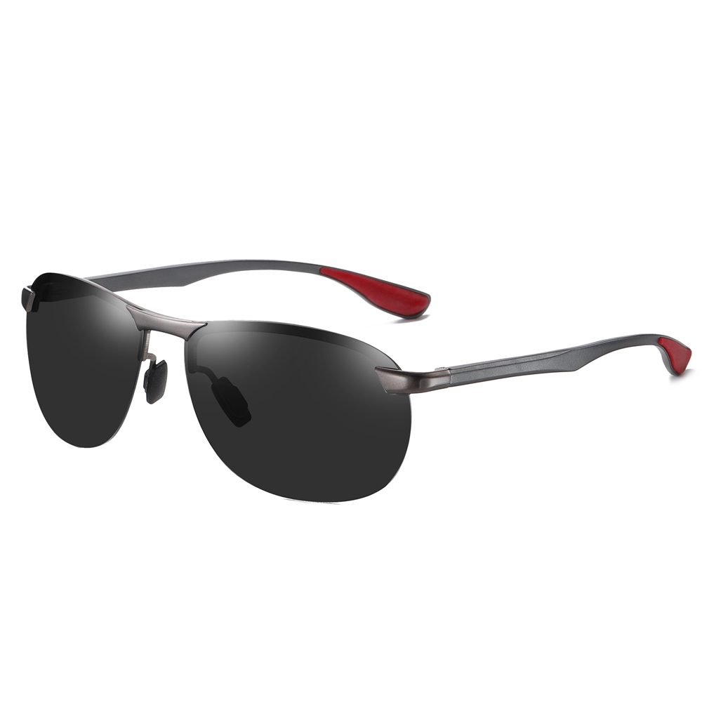 Custom Semi-Rimless Sport Sunglasses with Aluminum Temples for High-Performance Outdoor Activities Polarized Fishing Glasses Manufacturer China