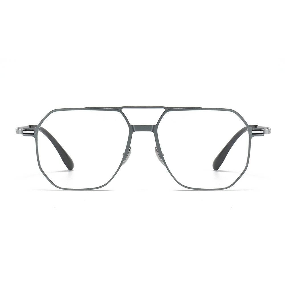 3 in 1 Aluminum Aviator Optical Frames with Magnetic Clip on Polarized Sunglasses & Night Vision Glasses Oversized Navigator Snap on Eyewear Set