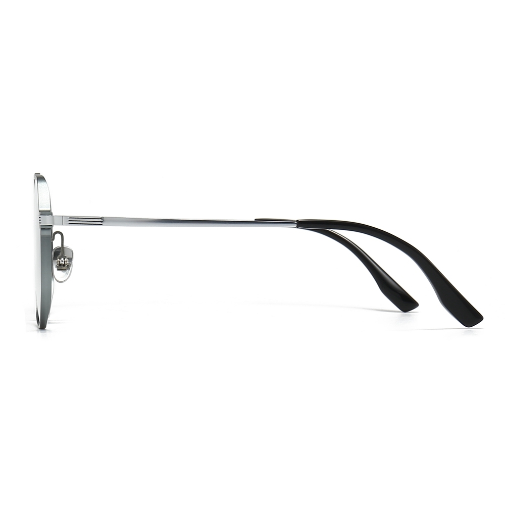 3 in 1 Aluminum Aviator Optical Frames with Magnetic Clip on Polarized Sunglasses & Night Vision Glasses Oversized Navigator Snap on Eyewear Set