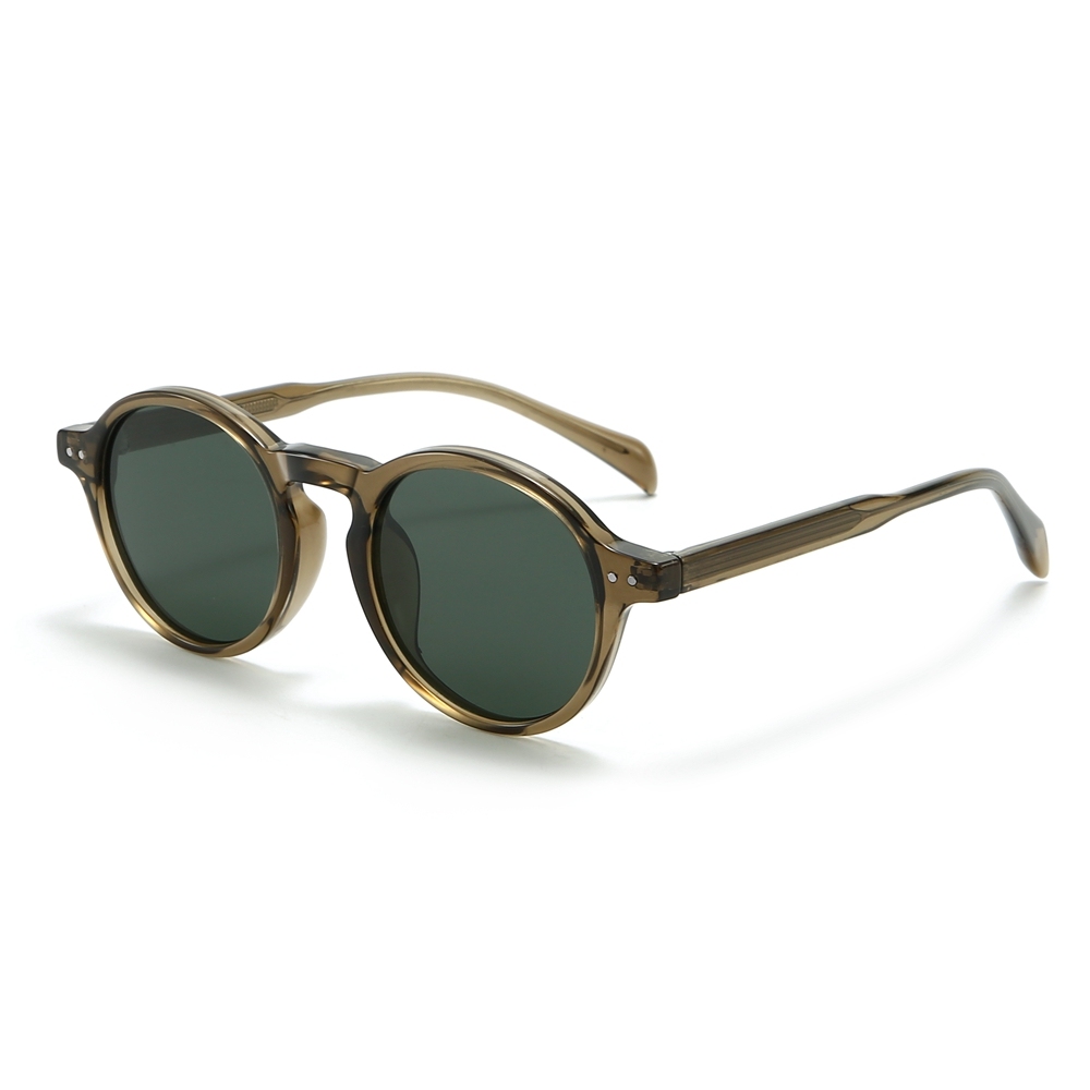 Custom Unisex Classic Panto Sunglasses Keyhole Bridge Metal Rivets Vintage Round Shades for Men Polarized Everyday Glasses Manufacturer China