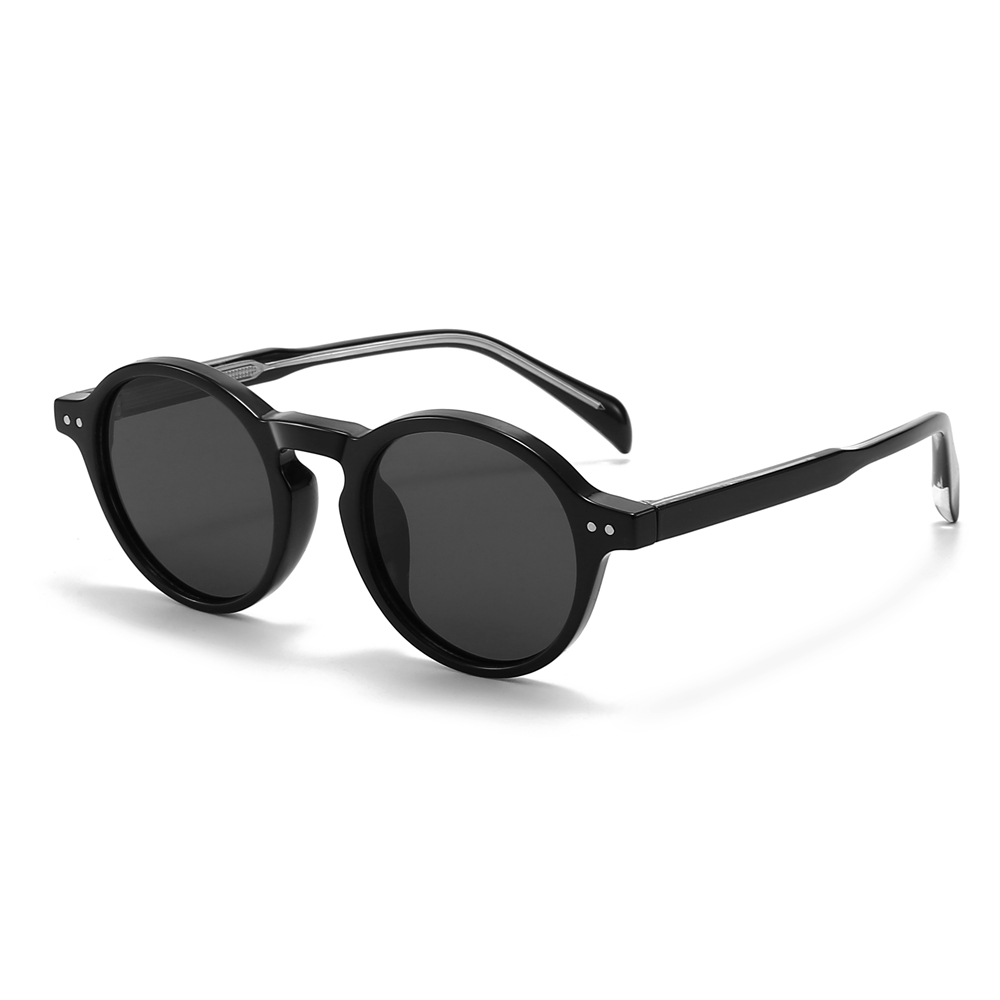 Custom Unisex Classic Panto Sunglasses Keyhole Bridge Metal Rivets Vintage Round Shades for Men Polarized Everyday Glasses Manufacturer China