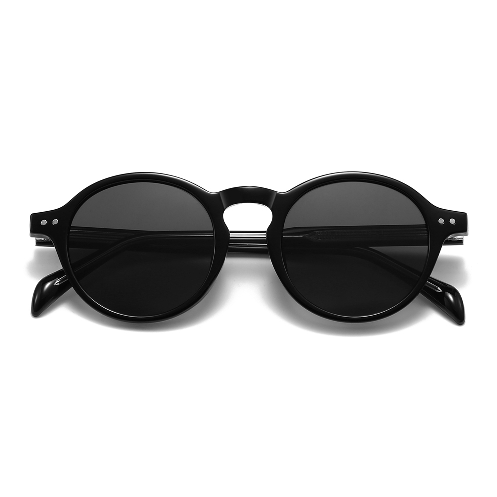 Custom Unisex Classic Panto Sunglasses Keyhole Bridge Metal Rivets Vintage Round Shades for Men Polarized Everyday Glasses Manufacturer China