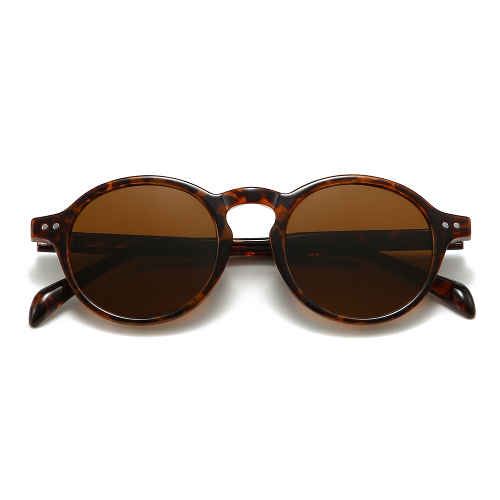 Custom Unisex Classic Panto Sunglasses Keyhole Bridge Metal Rivets Vintage Round Shades for Men Polarized Everyday Glasses Manufacturer China
