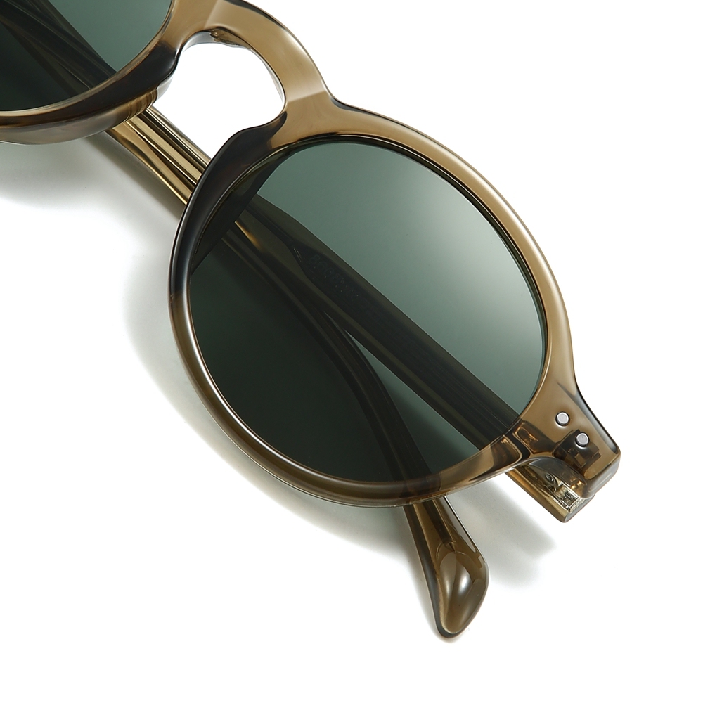 Custom Unisex Classic Panto Sunglasses Keyhole Bridge Metal Rivets Vintage Round Shades for Men Polarized Everyday Glasses Manufacturer China