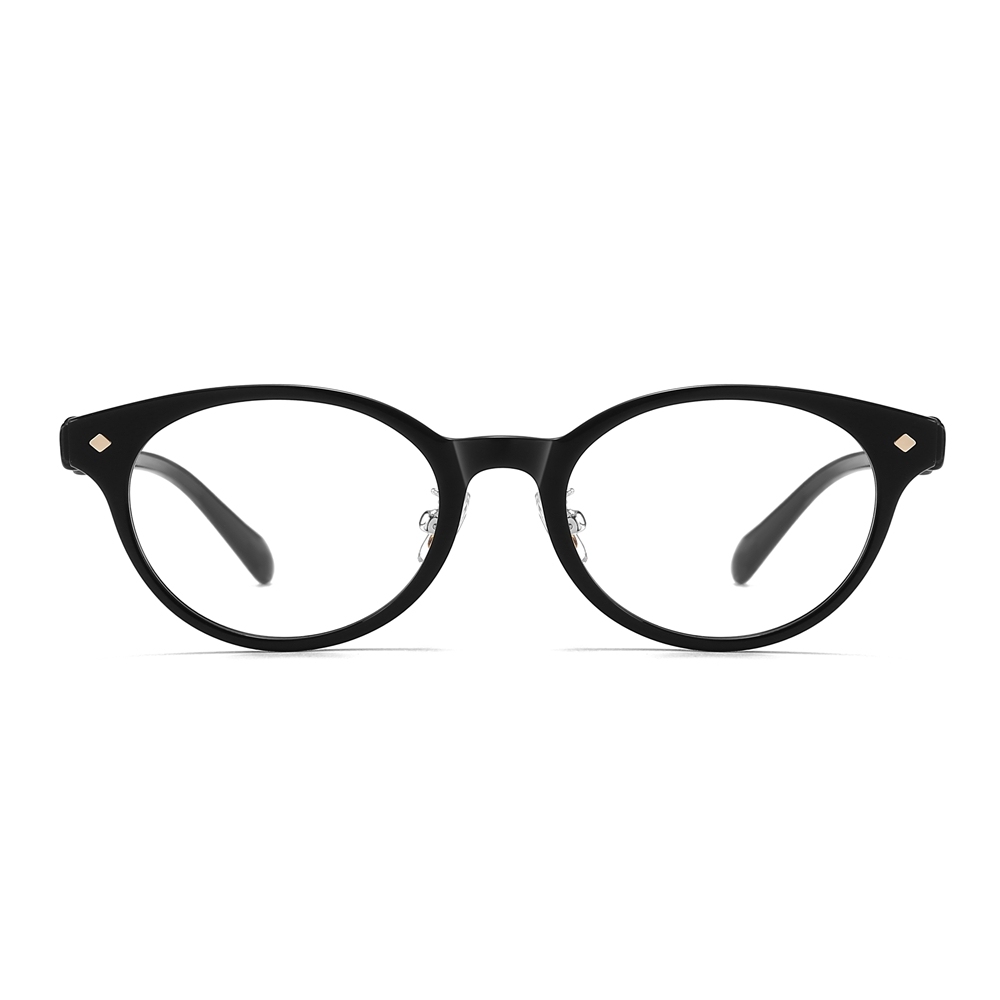 Wholesale Oval Panto Acetate Glasses Frames with Bow on Side Adjustable Nose Pads Gold Rivet Vintage Blue Light Blocking Eyeglasses Manufacturer