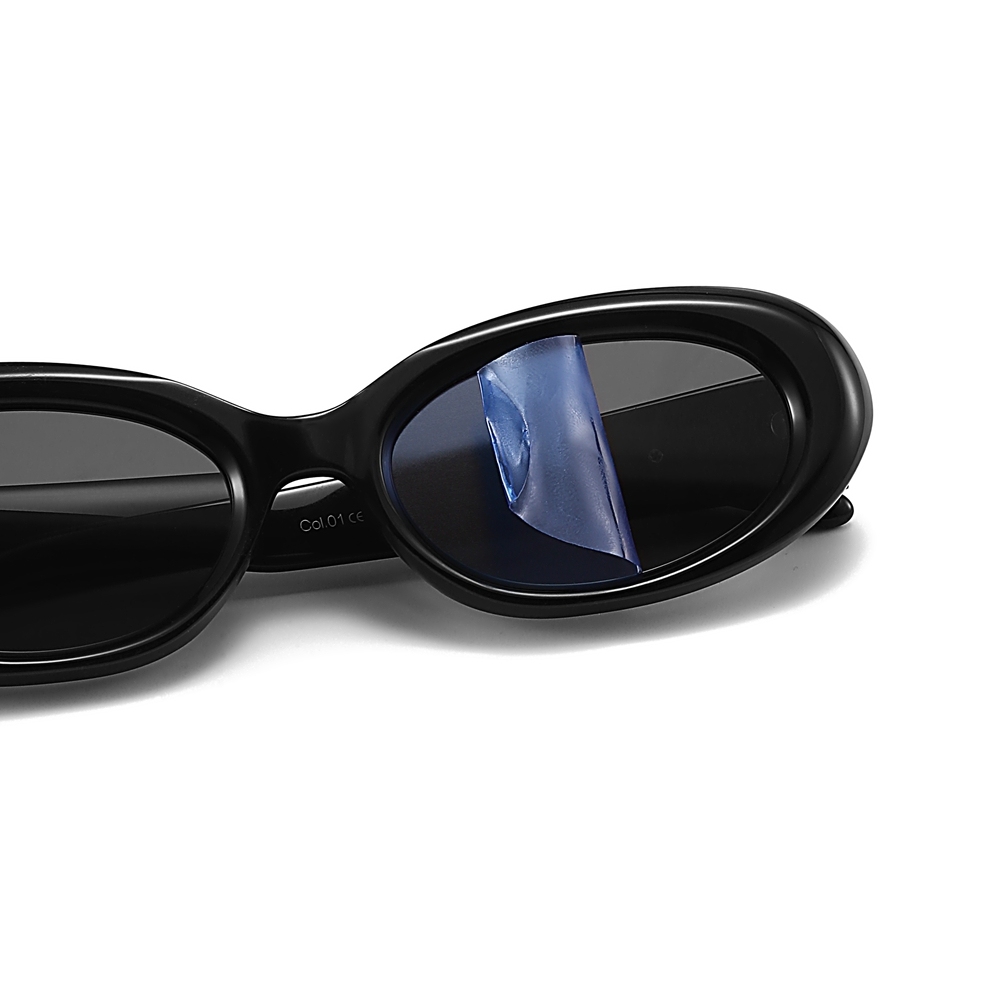 Wholesale Ladies Thick Oval Sunglasses with Metal Accents High-Fashion Y2k Shades for Women Premium Acetate Designer Eyewear Manufacturer China