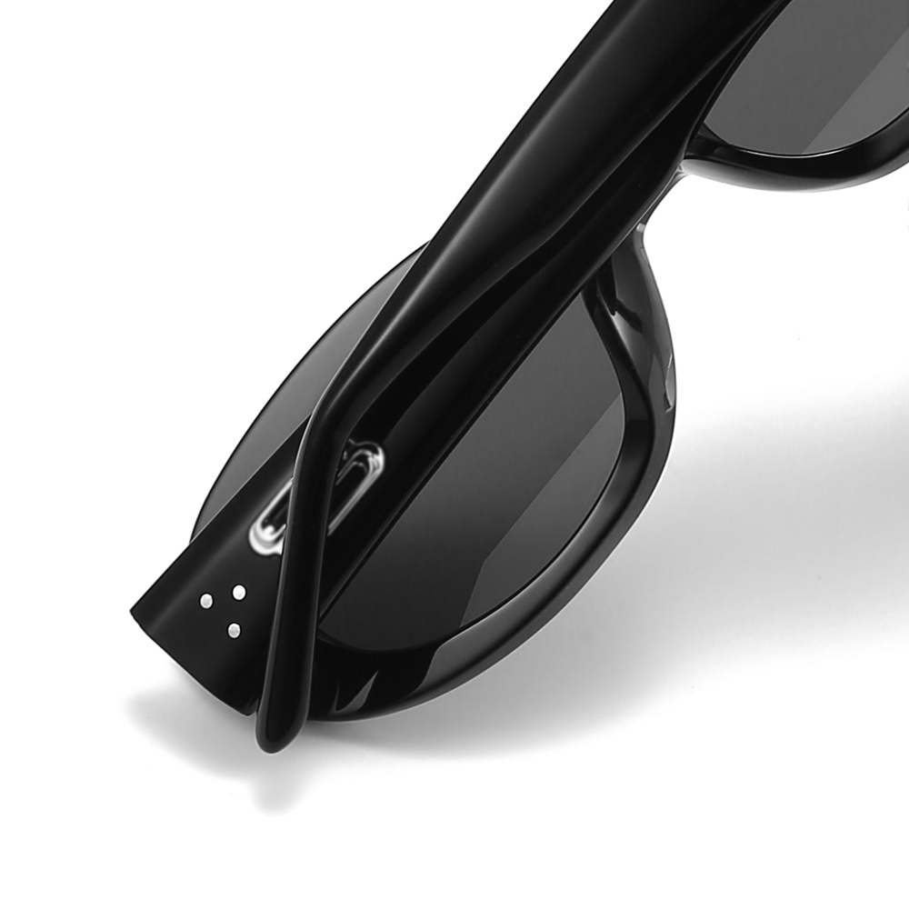 Wholesale Ladies Thick Oval Sunglasses with Metal Accents High-Fashion Y2k Shades for Women Premium Acetate Designer Eyewear Manufacturer China