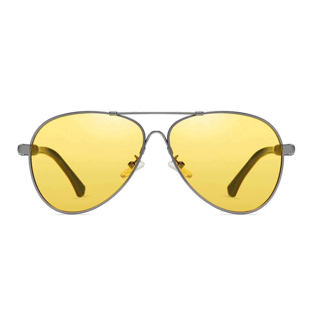 Mens Flexible Memory Metal Aviator Sunglass Custom Luxury Brand Polarized Sunglasses for Business Casual Everyday Sun Glasses with Logo