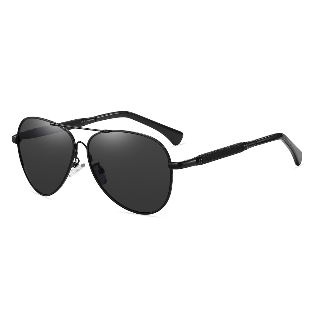 Mens Flexible Memory Metal Aviator Sunglass Custom Luxury Brand Polarized Sunglasses for Business Casual Everyday Sun Glasses with Logo