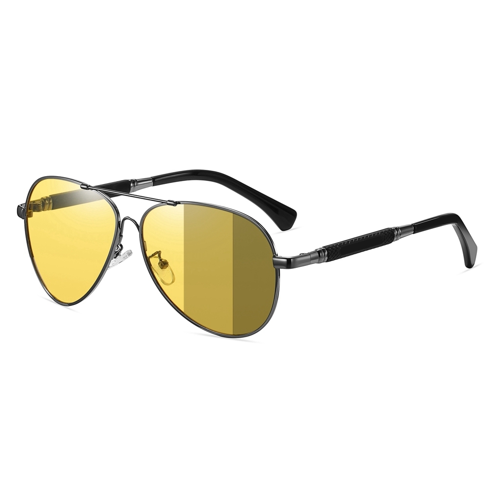 Mens Flexible Memory Metal Aviator Sunglass Custom Luxury Brand Polarized Sunglasses for Business Casual Everyday Sun Glasses with Logo
