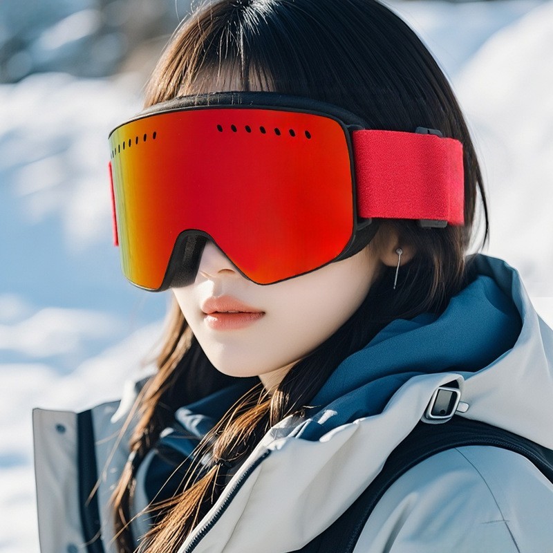 Wholesale High-Performance Ski Goggles for Snowboarding with Breathable Anti-Fog Mirror Coating Double Layer Lens Winter Sports Eyewear Supplier
