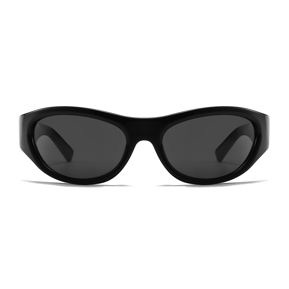 Custom Unisex Cyber Y2k Wrap Around Sunglasses GM MM003 Black Futuristic Designer Shades for Men & Women Luxury Acetate Eyewear Manufacturer China