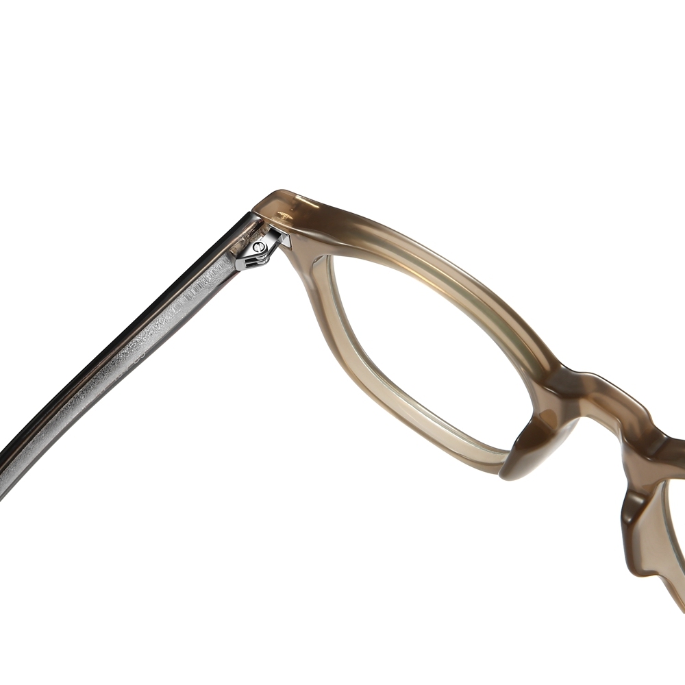 Custom Unisex Rounded Square Panto Prescription Glasses Frames with Metal Rivets & Metal Wire Core Boston Style Blue Light Eyeglasses Wholesale